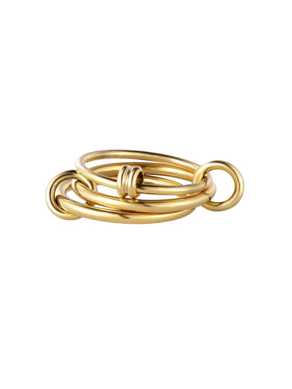 Gold Interlocking Hoop Ring - 18K Gold Plated Waterproof Interlocking Ring